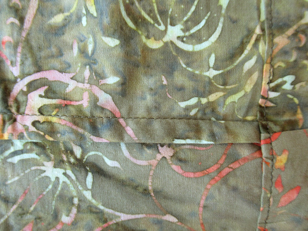 コットンバティック・バスローブ30379縫い代は袋縫い