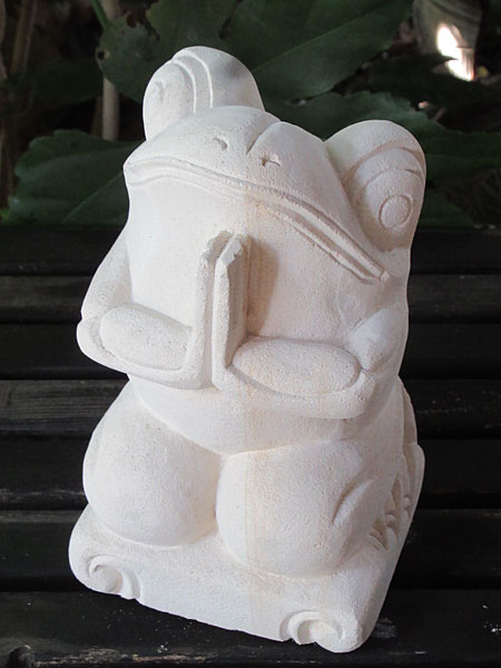 石像カエルお祈り・アウトレット11214A