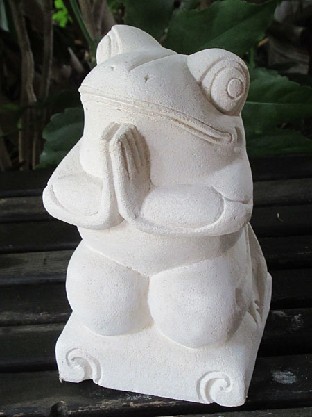 石像カエルお祈り・アウトレット11214B