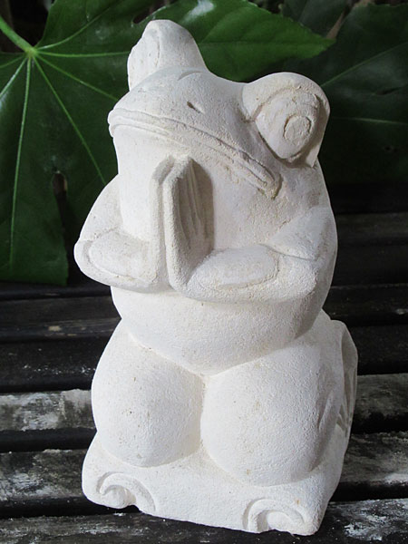 石像カエルお祈り・アウトレット11214L