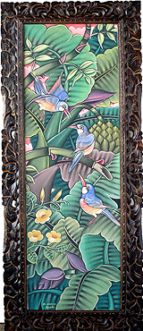 絵画・バリの鳥と花20297